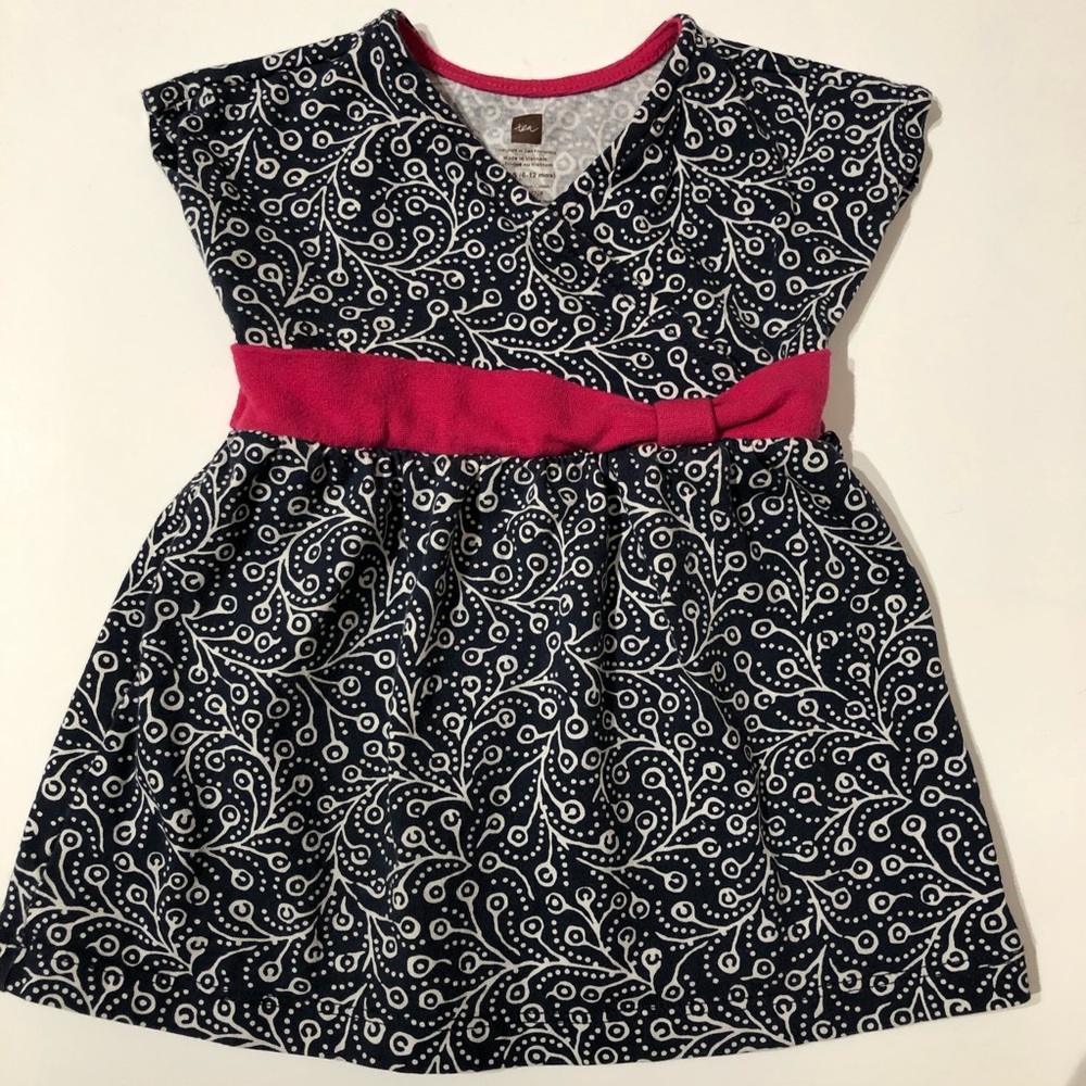 Tea Collection 6-12m indigo floral wrap dress